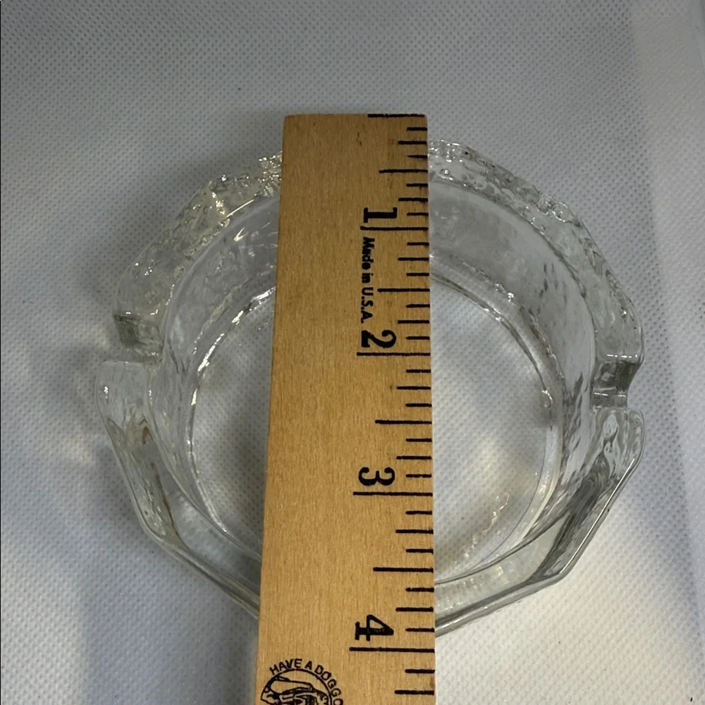 Scandinavian AshTray Iceberg Glass Dish 4 Inches Vintage MCM.